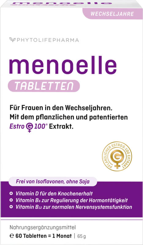 Menoelle Estro-G100 Extrakt + Vitamine + Mineralien Tabletten 60St