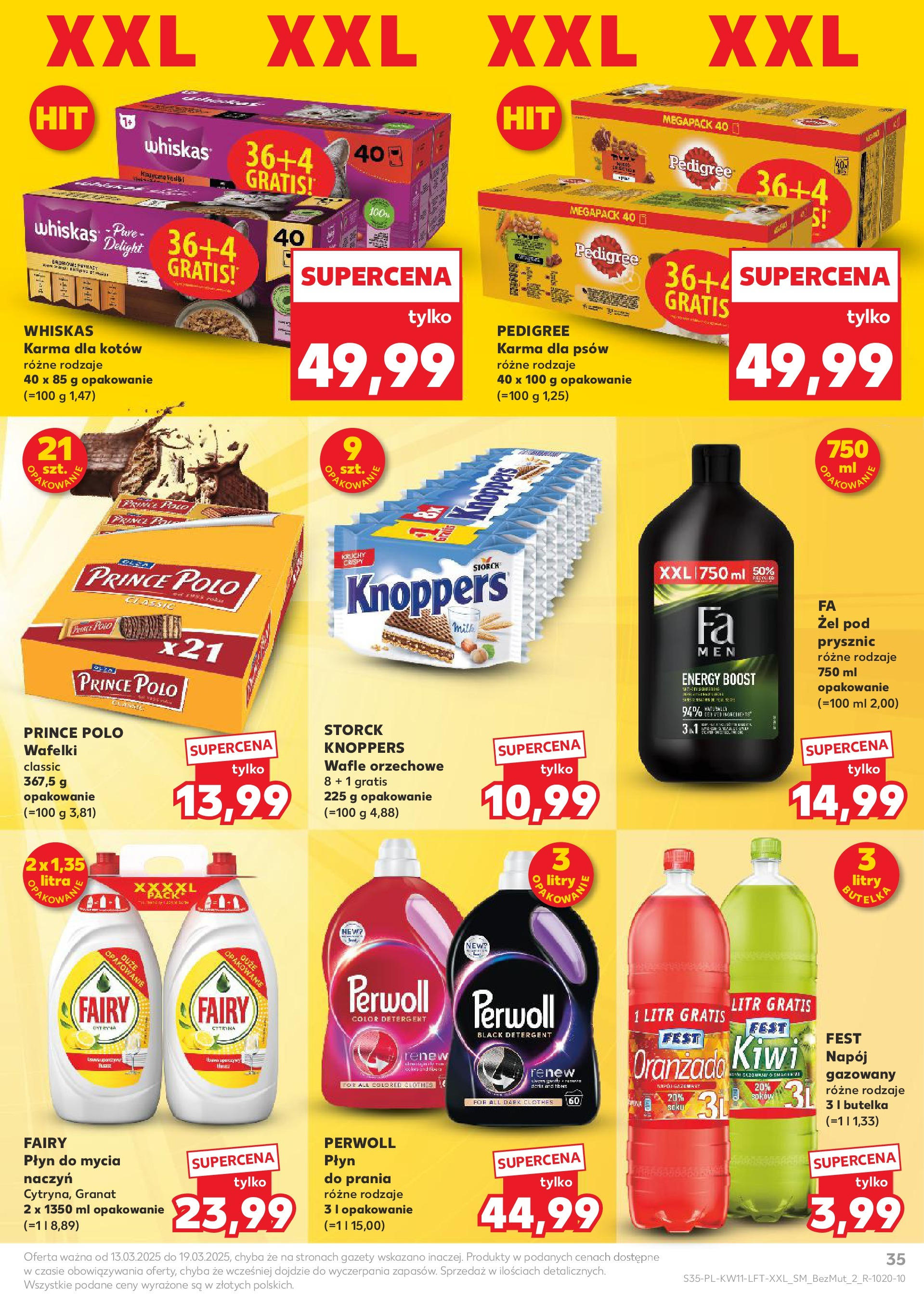 Kaufland gazetka od 13.03.2025 - od jutra PDF | Strona: 35 | Produkty: Knoppers, Wafle, Kiwi, Żel pod prysznic