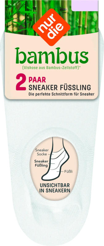 nur die Sneaker Füssling Bambus weiß Gr. 35-38