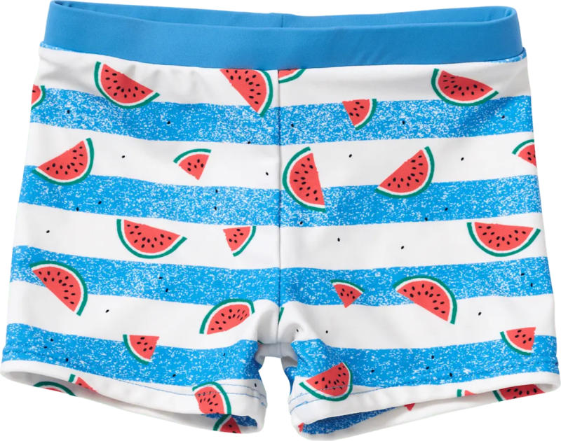 PUSBLU Badehose mit Wassermelonen-Muster, blau & weiß, Gr. 122/128