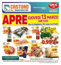 Apre Giovedi 13 Marzo