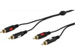 Vivanco 46010 Cinch Kabel, 1,5m, vergoldete Kontakte; Audiokabel
