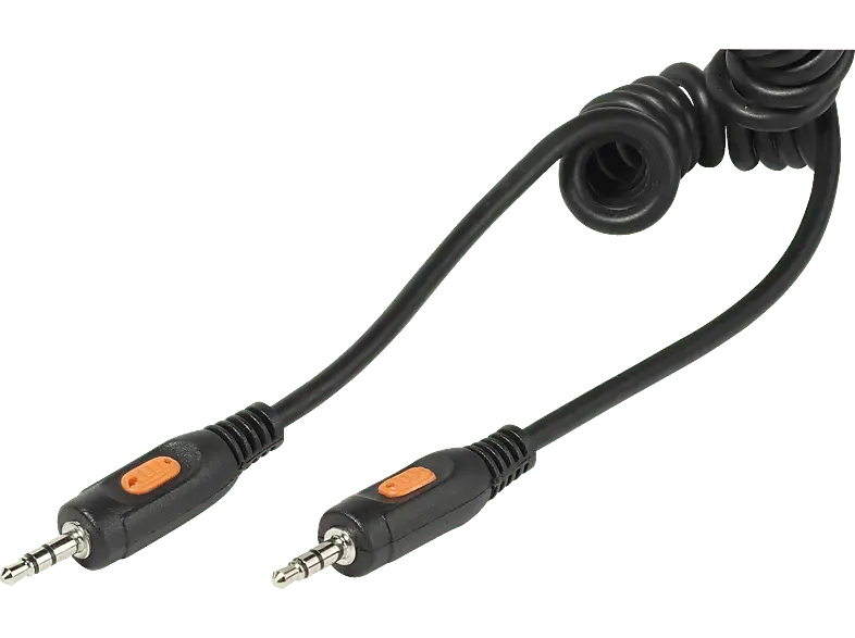 Vivanco 46099 3,5mm Klinkenkabel, 1,0m, Spiralkabel