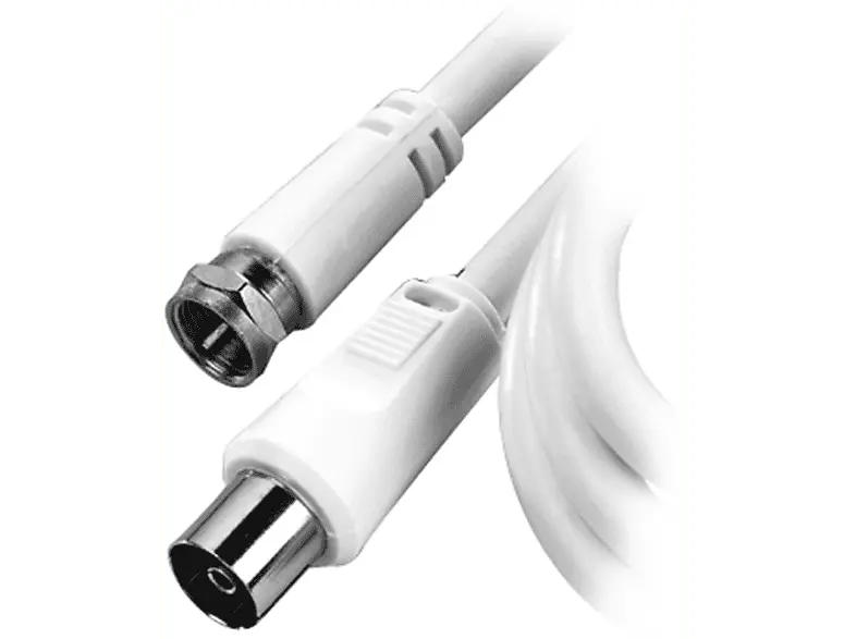 Vivanco 44081 Sat Kabel, F-Stecker/ Koax-Kupplung, 1,5m; Empfängeranschlusskabel