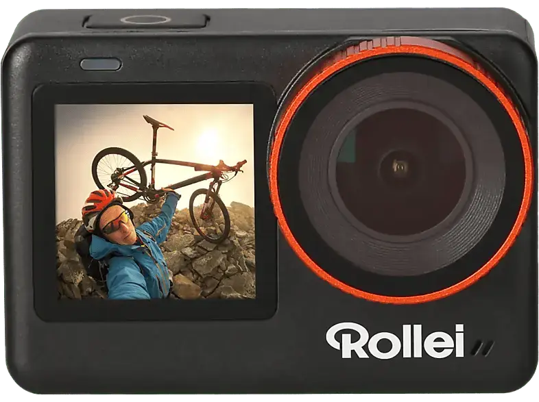 ROLLEI Action One Cam, 4K60p, 12 MP, Sechs-Achsen-Gyroskop, 2 Display, Sony-Sensor, Wi-Fi, Schwarz; Action Cam