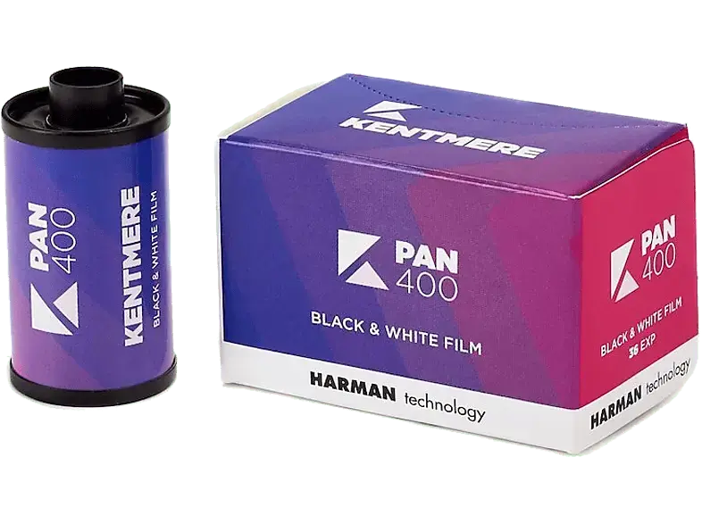 Kentmere Pan 400, 35mm Format, 24er Schwarzweißfilm; Analog Film