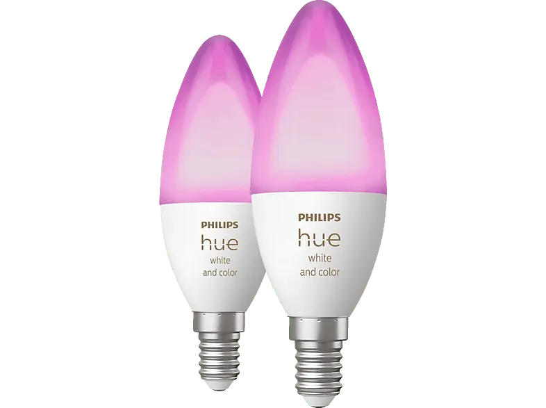 Philips Hue White & Col. Amb. Doppelpack E14 2x470; LED Lampe