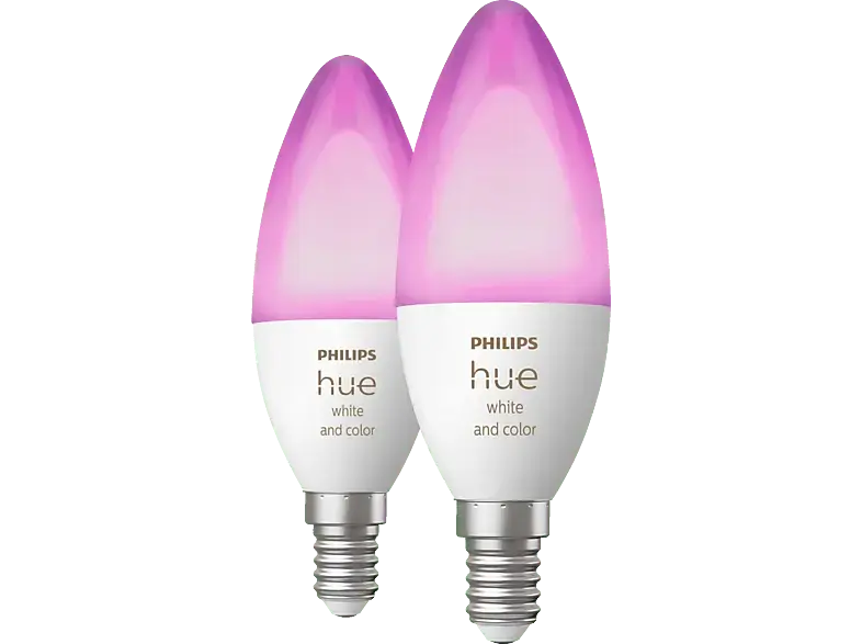 Philips Hue White & Col. Amb. Doppelpack E14 2x470; LED Lampe