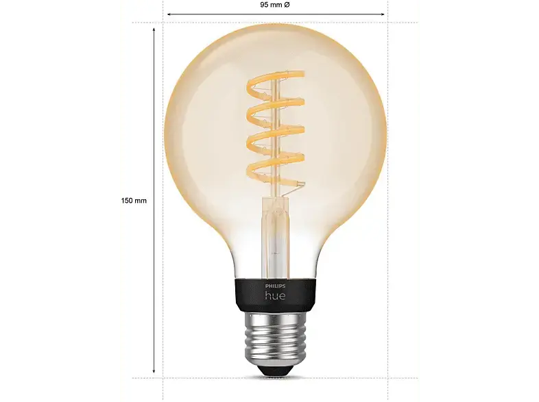 Philips Hue White Ambiance E27 Einzelpack Globe G93; LED Lampe