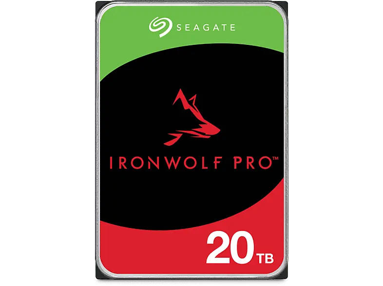 SEAGATE 20TB IronWolf Pro NAS HDD Festplatte, 550 TB/Jahr WRL, CMR, 3.5 Zoll, Helium Festplatten-Design, 256MB Cache, +Rescue