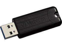 VERBatIM 128GB USB-Stick PinStripe, USB-A 3.2 Gen1, Schwarz