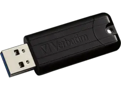VERBatIM 128GB USB-Stick PinStripe, USB-A 3.2 Gen1, Schwarz