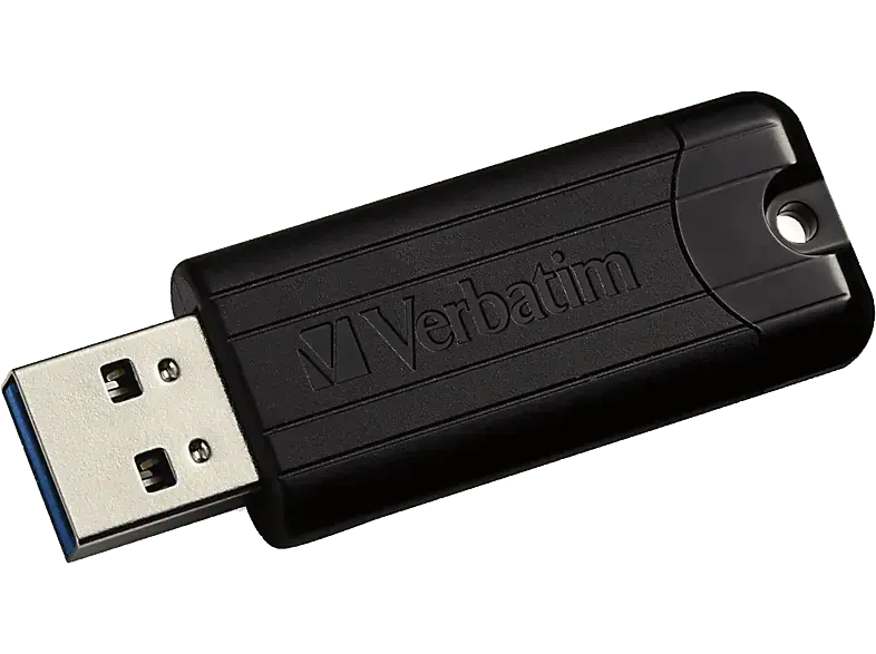 VERBatIM 128GB USB-Stick PinStripe, USB-A 3.2 Gen1, Schwarz