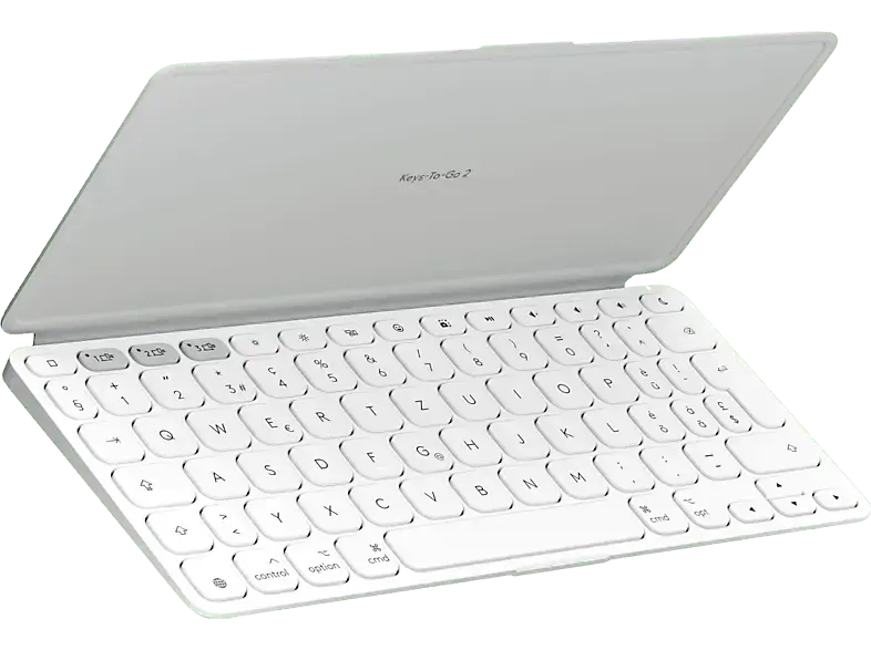 LOGITECH LOGITECH Keys-To-Go 2 für iPad, Kabellose schlanke und mobile Tastatur, Bluetooth, DEU (Qwertz), Hellgrau; kabellose Tastatur