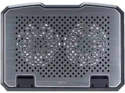 HAMA Laptop-Kühler "Aluminium", neigbar, 2 Lüfter, bis 40 cm (15,6"), Schwarz/Grau; Notebook-Kühler