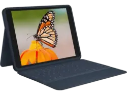 LOGITECH Rugged Combo 3, iPad (7., 8. & 9. Generation), Schutzcase, DEU (Qwertz), Blau; Tablet Tastatur