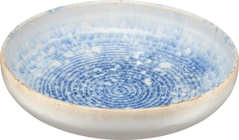 dmHome Pastateller/Bowl aus Keramik, blau/weiß (23x22,5 cm)