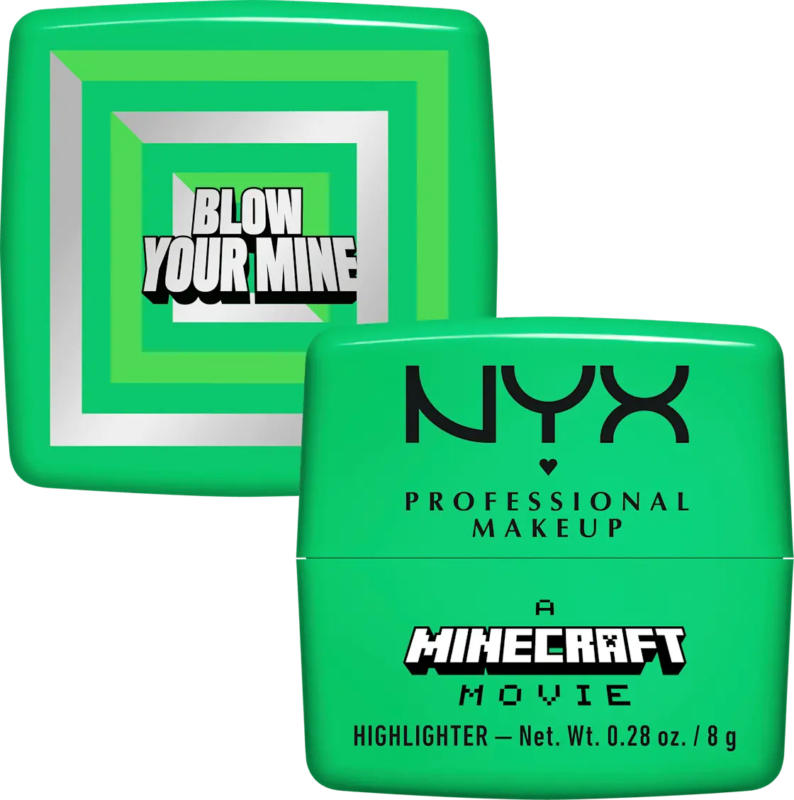 NYX PROFESSIONAL MAKEUP Highlighter A Minecraft Movie Rare Balms Blow Your Mine 01 Green