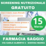 Farmacia Saggio Screening nutrizionale gratuito - al 15.03.2025
