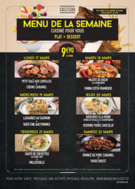 MENUS CAFETERIA DU 17 AU 22 MARS 2025