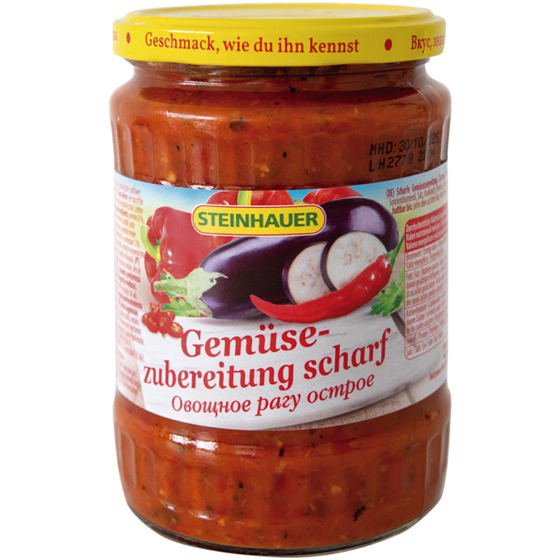 Gemüsezubereitung scharf