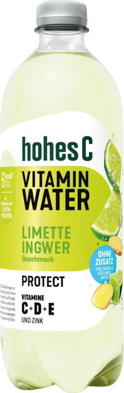 hohes C Erfrischungsgetränk, Vitamin Water Protect, Limette-Ingwer