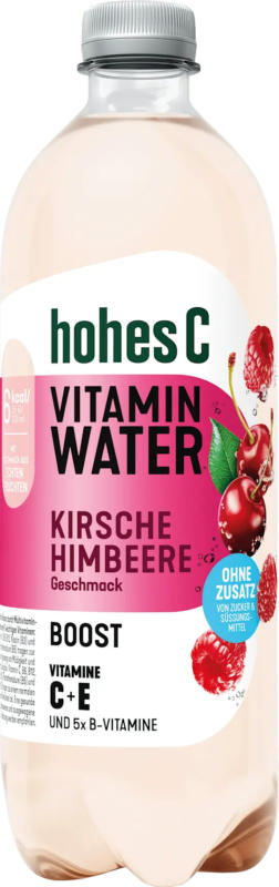 hohes C Erfrischungsgetränk, Vitamin Water Boost, Kirsche-Himbeere