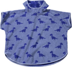 ALANA Badeponcho mit Dino-Muster, blau, Gr. 0, ca. 1-4 Jahre