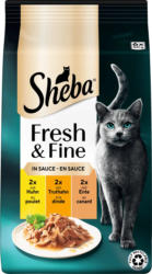 Sheba Nassfutter Katze mit Huhn, Truthahn & Ente, fresh & fine, Multipack (6x50 g)