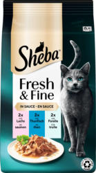 Sheba Nassfutter Katze mit Lachs, Thunfisch & Forelle, fresh & fine, Multipack (6x50 g)