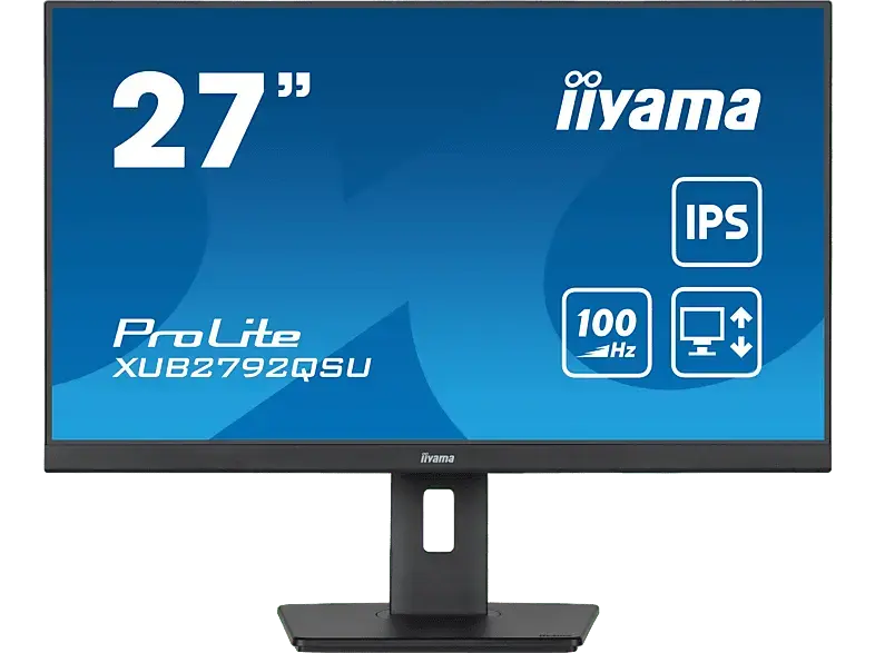 IIYAMA Prolite XUB2792QSU-B6 27 Zoll Monitor for Business, WQHD, 4 ms Reaktionszeit, 250 cd/m&sup2;, 100 Hz, Schwarz