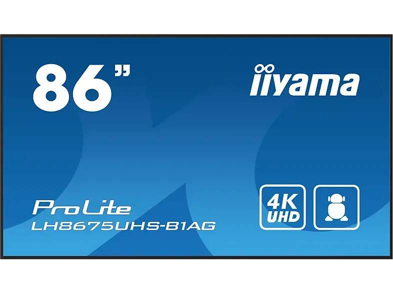 iiyama ProLite LH8675UHS-B1AG 85.6 Zoll professionelles Quer- und Hochformat Digital Signage Display mit 4K UHD-Auflösung; Digital Signage-Display