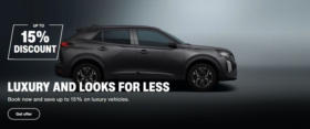 Save up to 15% on luxury vehicles
