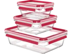 Emsa N10509 Clip & Close Glas 3-tlg.; Frischhaltedosen-Set