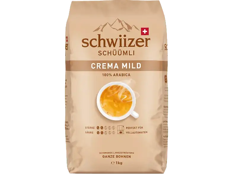 Schwiizer Schüümli Crema Mild 1kg; Kaffeebohnen