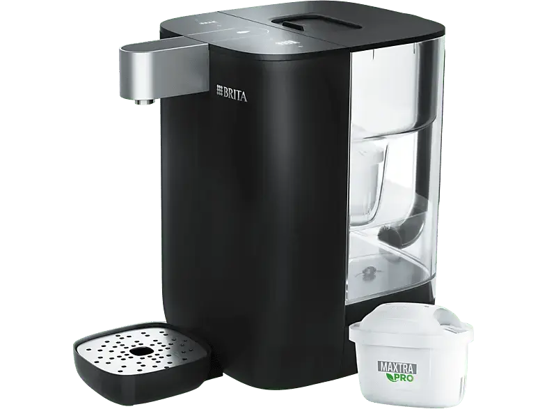 Brita Cube Heißwasserspender (Schwarz, 4 L gesamt, 1.5 gefiltertes Wasser, 2150 Watt)