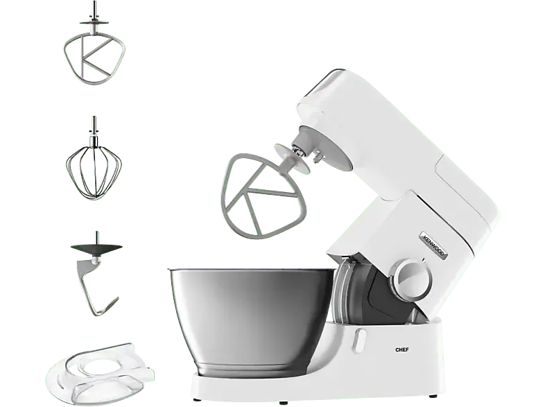 Kenwood KVC 3100 W Chef Küchenmaschine Weiß (Rührschüsselkapazität: 4,6 l, 1000 Watt)