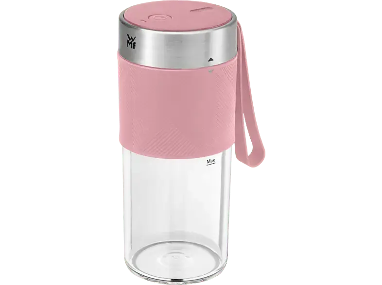 WMF K&Uuml;CHENminis Mix on the go, Wiederaufladbarer Akku Smoothie-Mixer (Pink, 300 ml)