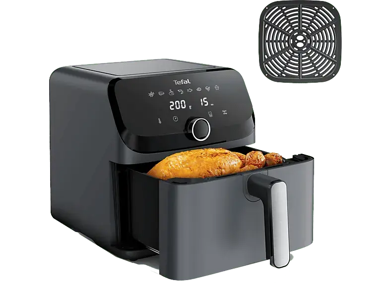 Tefal EY855B Easy Fry Mega Heißluftfritteuse (7,5 l, 2020 Watt, Grau)