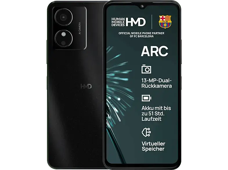 HMD Arc DS 2 Smartphone 64 GB, Schwarz