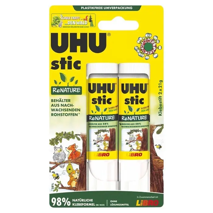 UHU Stic ReNATURE LIBRO Kreativwettbewerb 2 x 21 g