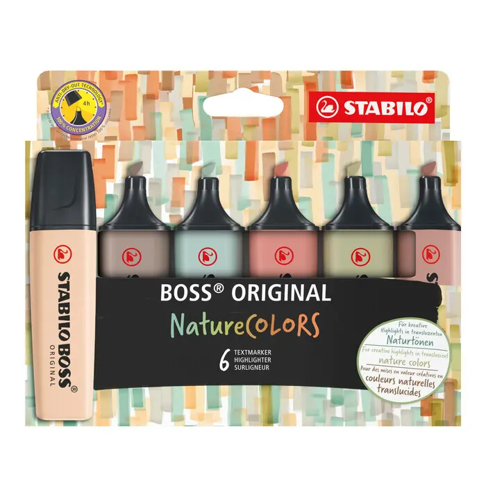 STABILO BOSS Leuchtmarker ORIGINAL NatureCOLORS 6er Etui