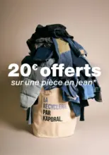 20€ DE REMISE* SUR L’ACHAT D’UNe pièce en denim avec le code recycle