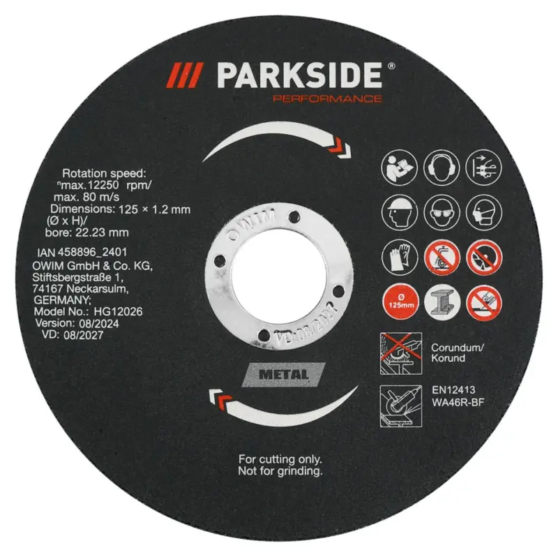 PARKSIDE®PERFORMANCE Режещ диск различни видове