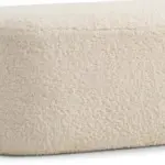 JYSK Taburet OREBO 84x45 alb-murdar plușat