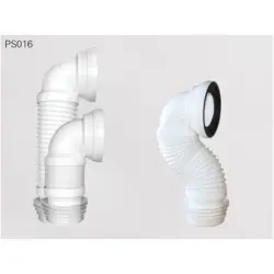 МАНШОН ЗА ТОАЛЕТНА ЧИНИЯ ГОФРИРАН, ЪГЛОВ AQUASTO ИНОКС АРМЕ 90⁰