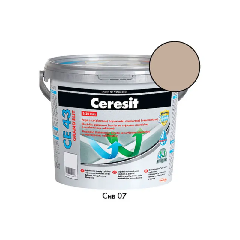 ФУГИРАЩА СМЕС CERESIT CE 43 СИВ , 07