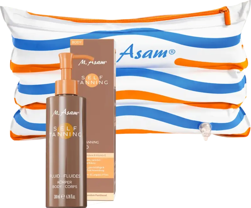 M. Asam Selbstbräuner Lotion Körper + beach pillow bag