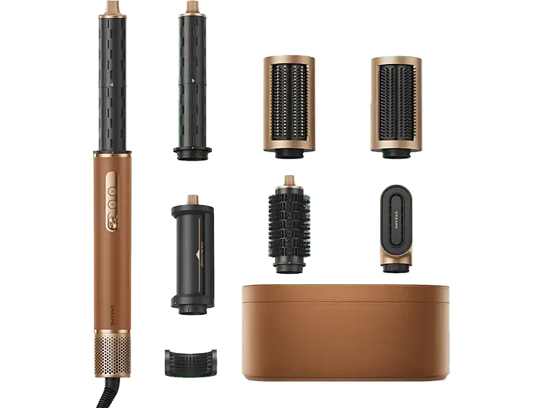 Dreame Airstyle pro 7-in-1-Haartrockner-Friseurwerkzeug-Set, Haarstyler Braun/Gold