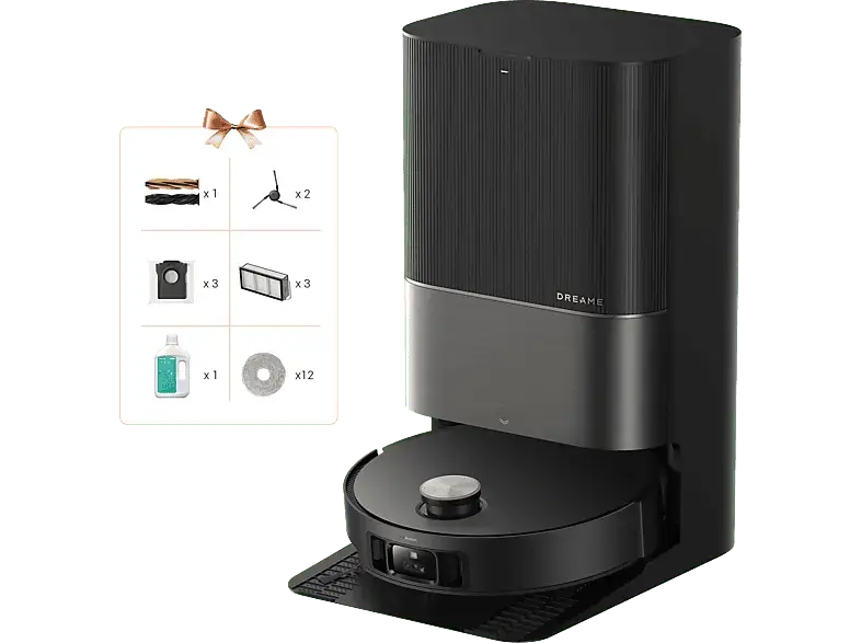 Dreame X50 Ultra Complete Saug- und Wischroboter mit Absaug- sowie Selbstreinigungsstation (Black, Laufzeit: bis zu 200 Minuten, HyperStream™ Detangling DuoBrush, Selbstreinigung der Wischmopps)